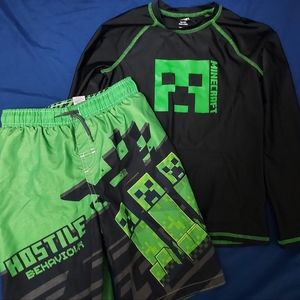 Boys minecraft swimsuit 10/12